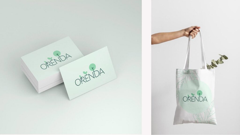 Orenda logo design mockups by Marketing Orchestra