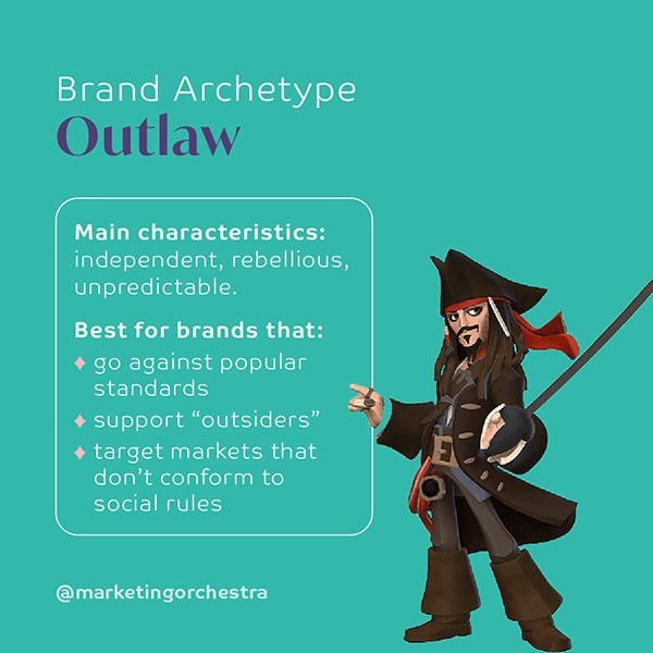 Marketing Orchestra 12 brand archetypes Outlaw