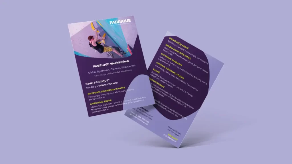 FABRIQUE flyer design using visual identity elements