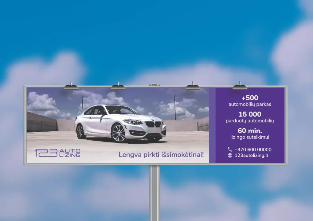 123 Autolizing - Leasing company in Lithuania - Brand identity and logo design - billboard design