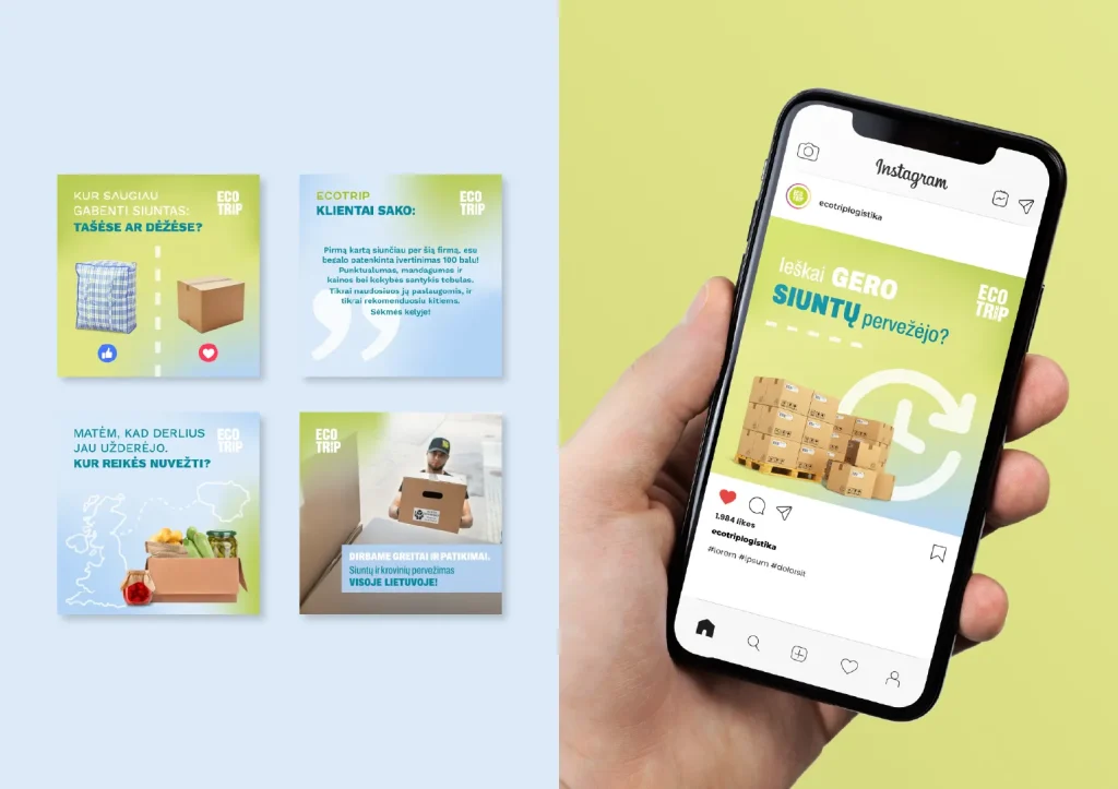 ECO TRIP Visual Identity Branding and Logo Design - social media tempaltes design