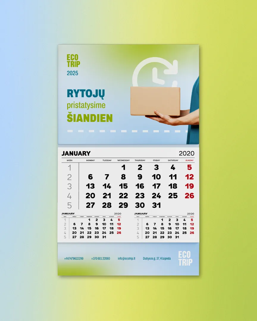 ECO TRIP Visual Identity Branding and Logo Design - calendar design