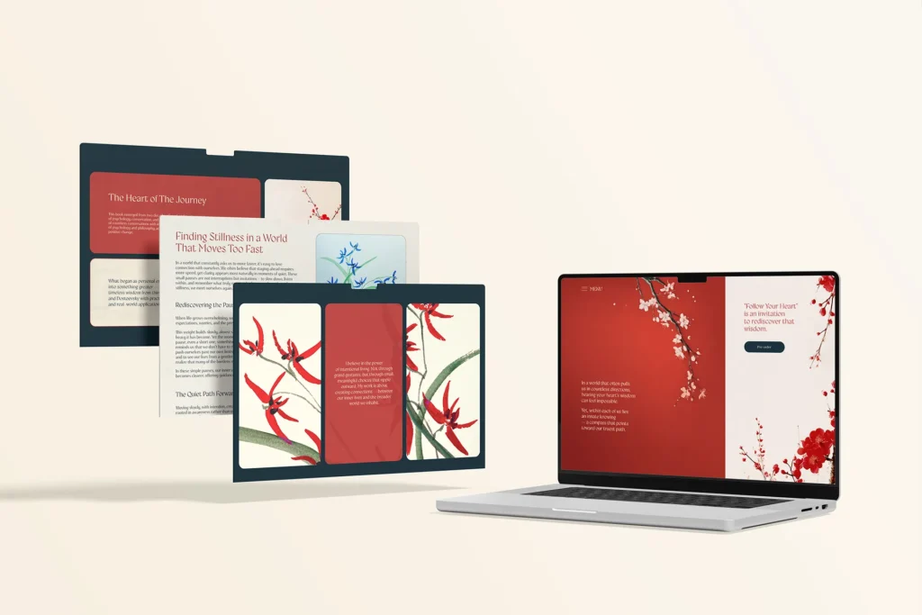 Follow your heart - personal development book website design