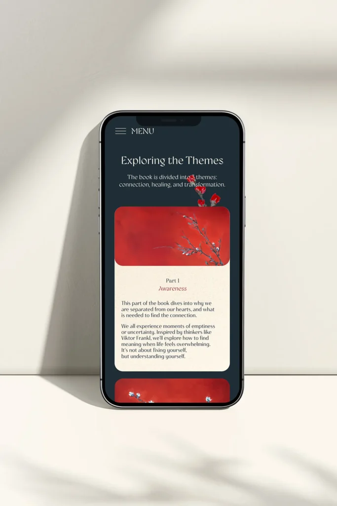 Follow your heart - personal development book website - mobile view