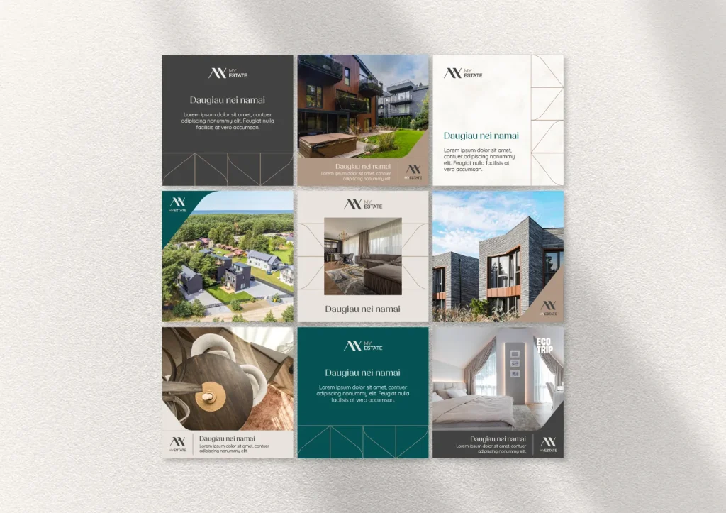 MyEstate Visual Identity Branding Logo Design - Social media grid preview