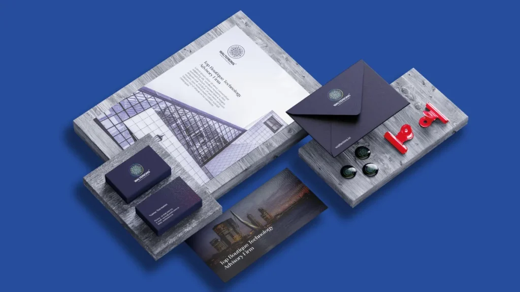 Walterions Website Design & Development - brand preview on custom stationery 2