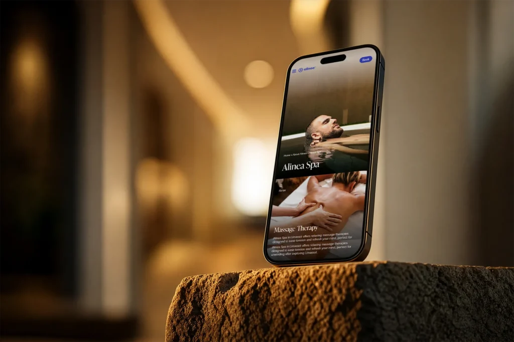 Alinea Hotel in Limassol - Website Design & Development - website mobile preview