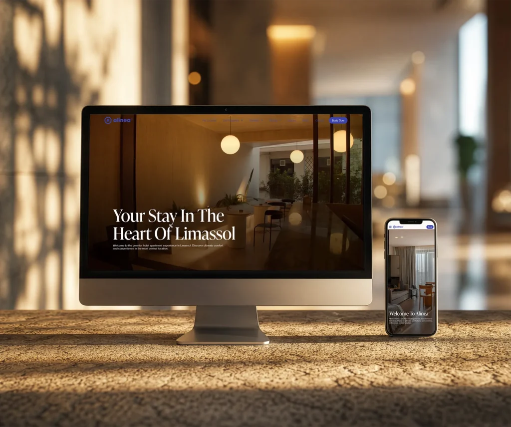Alinea Hotel in Limassol - Website Design & Development - website preview