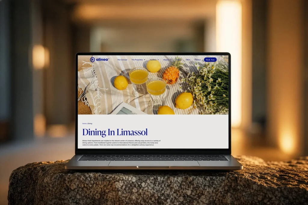 Alinea Hotel in Limassol - Website Design & Development - website preview